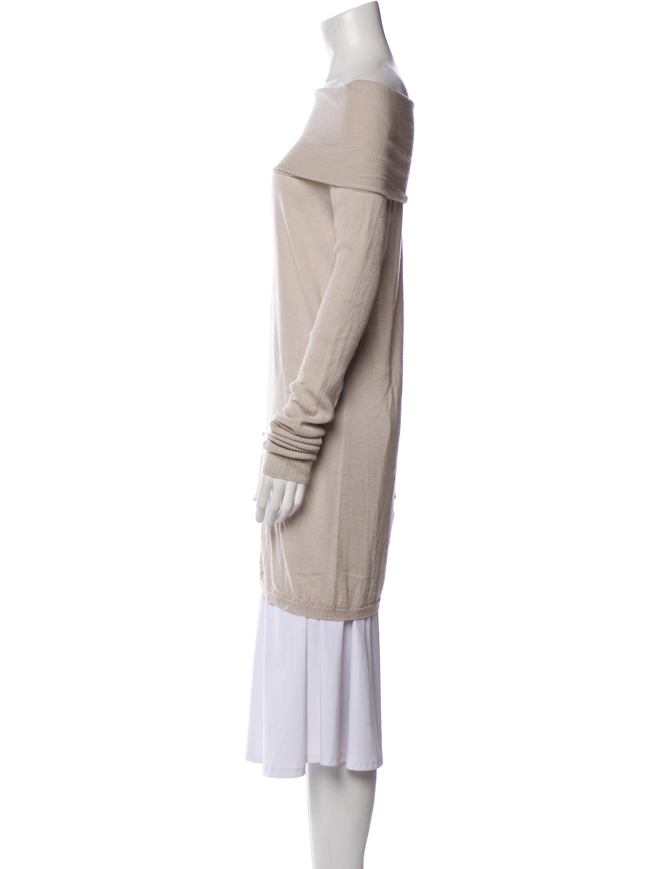 Rick Owens Virgin Wool Off-The-Shoulder Sweater