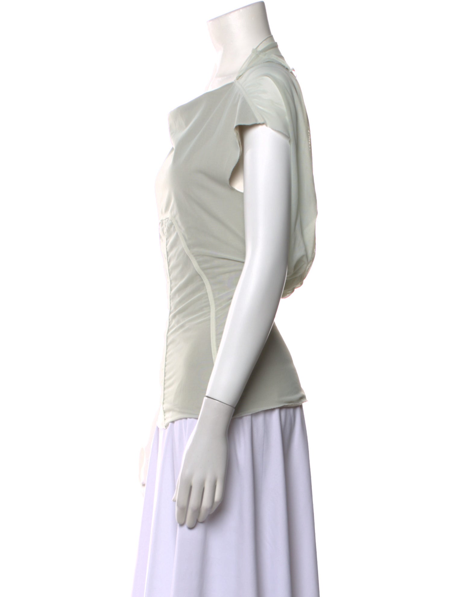 Rick Owens Cowl Neck Short Sleeve Top