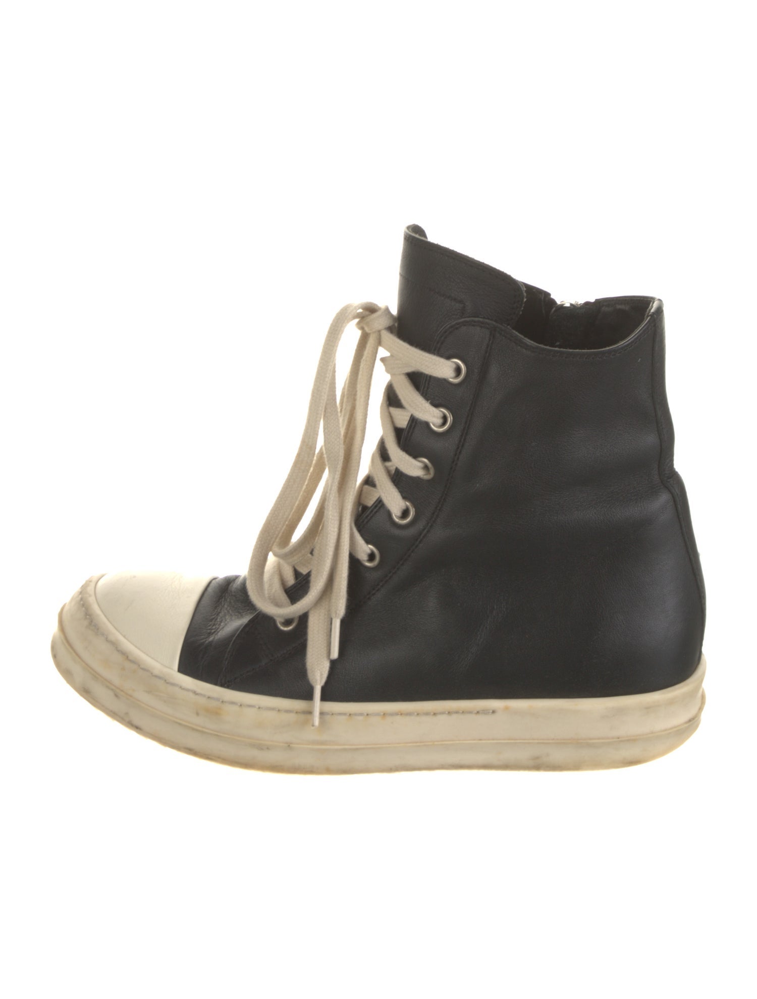 Rick Owens Leather Wedge Sneakers