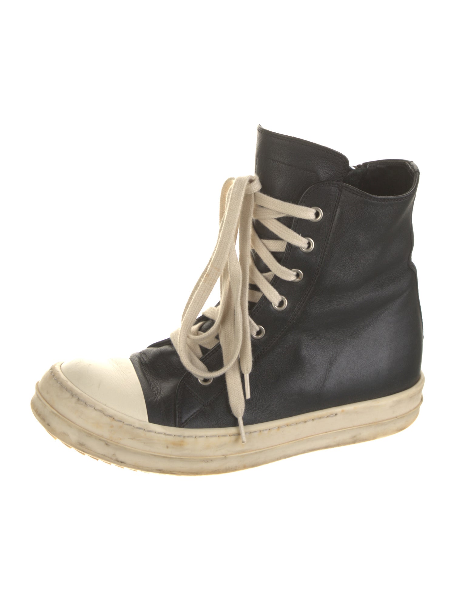 Rick Owens Leather Wedge Sneakers