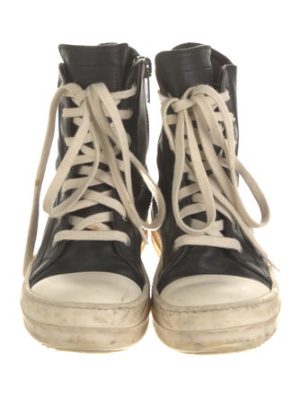Rick Owens Leather Wedge Sneakers