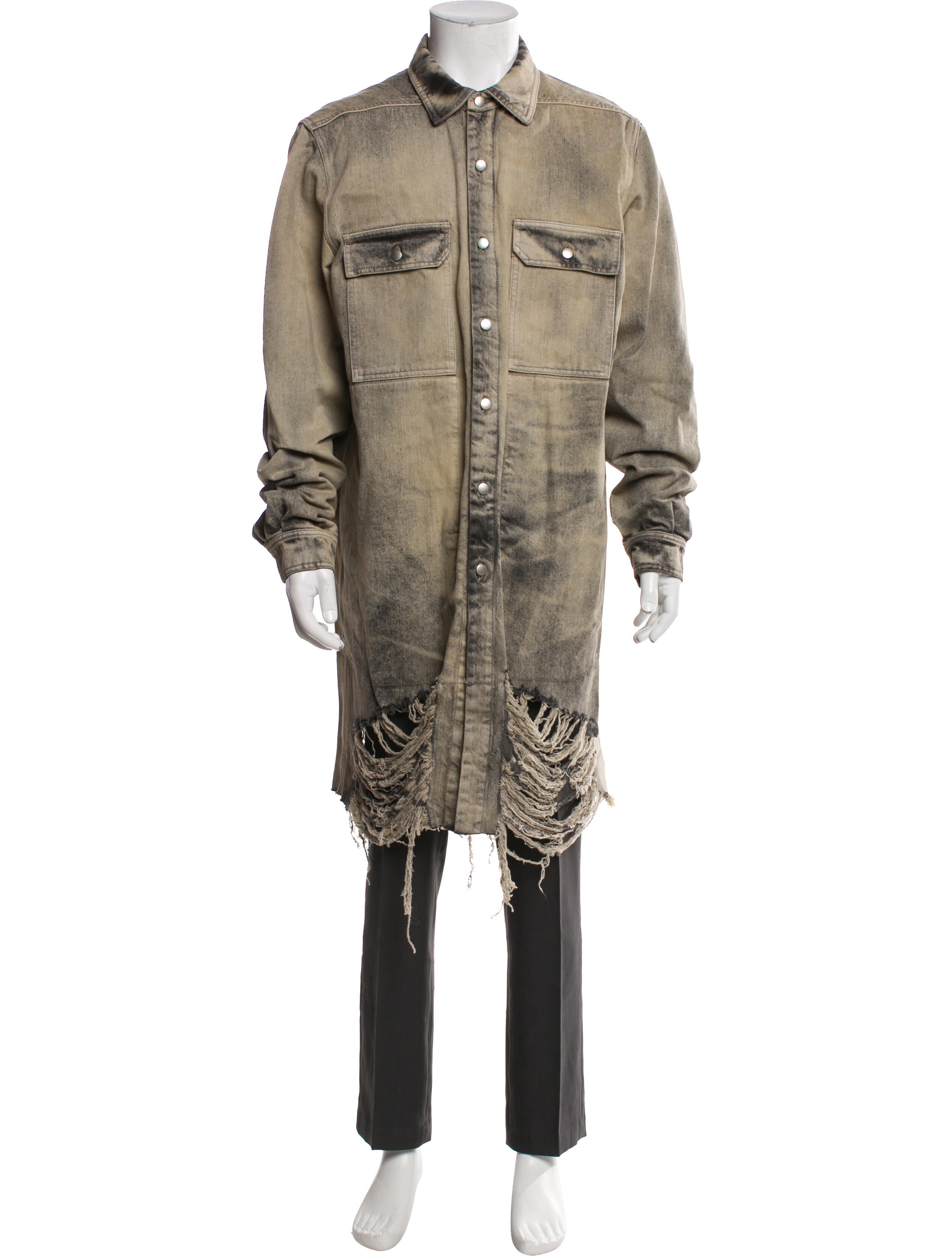 Rick Owens Plaid Print Trench Coat