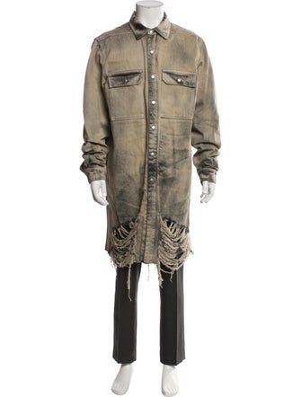 Rick Owens Plaid Print Trench Coat