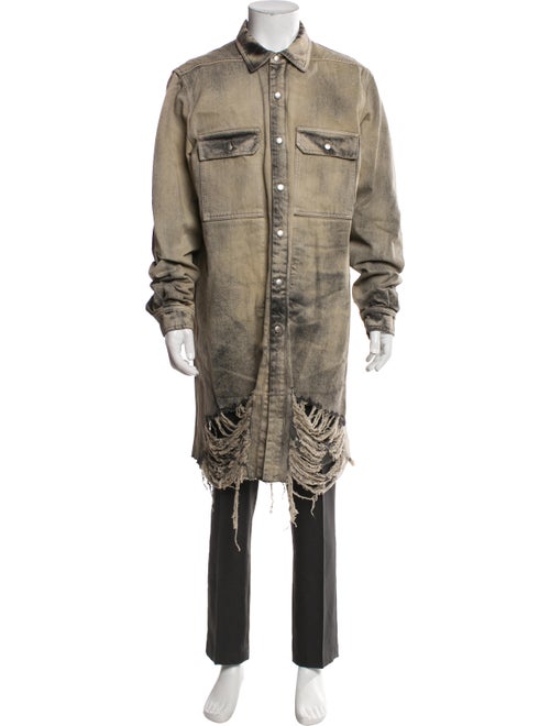 Rick Owens Plaid Print Trench Coat