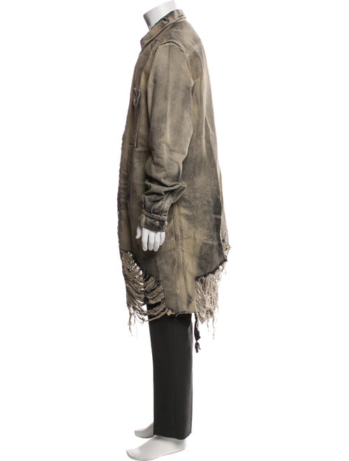 Rick Owens Plaid Print Trench Coat