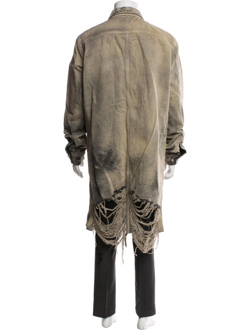 Rick Owens Plaid Print Trench Coat