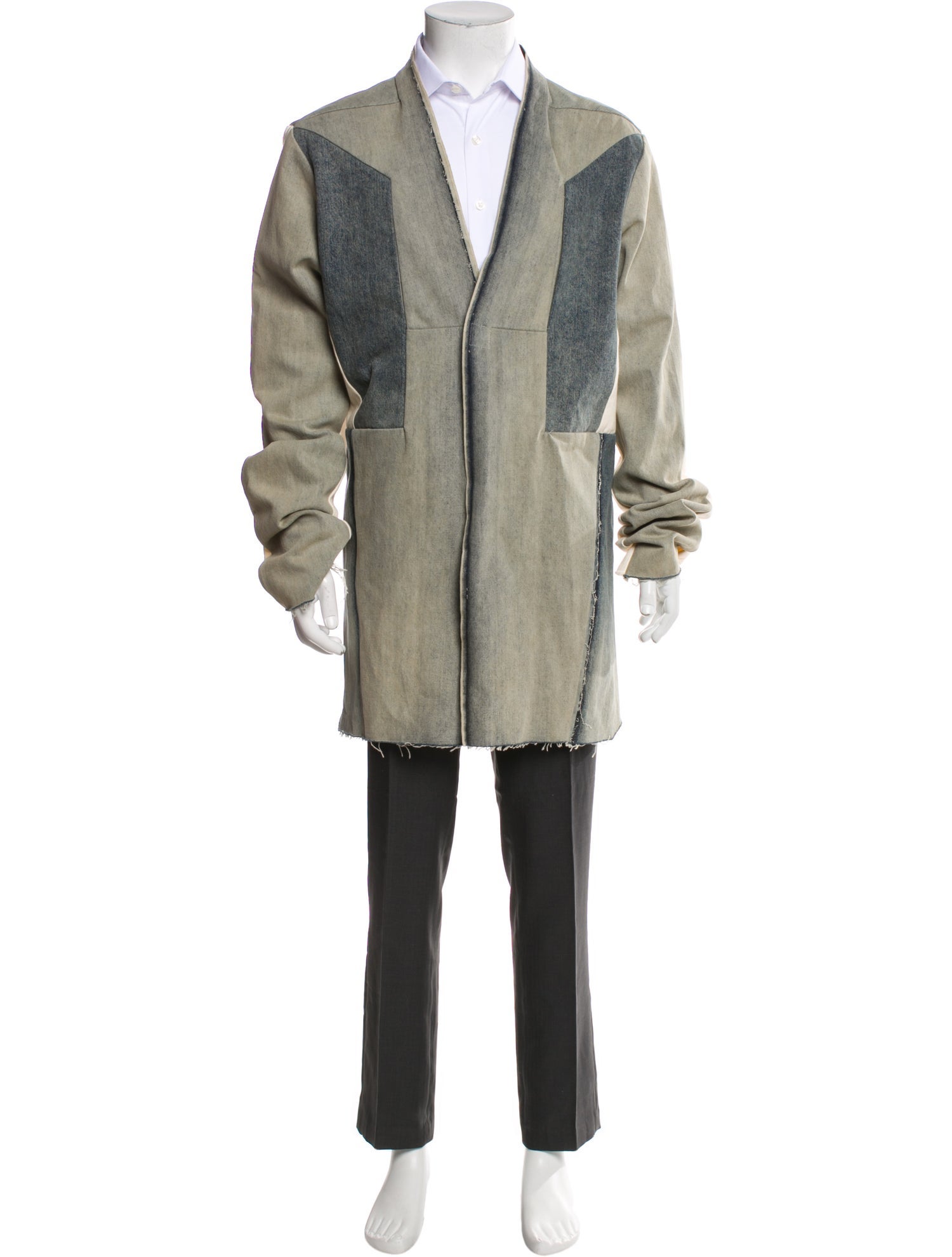 Rick Owens 2022 Colorblock Pattern Overcoat w/ Tags