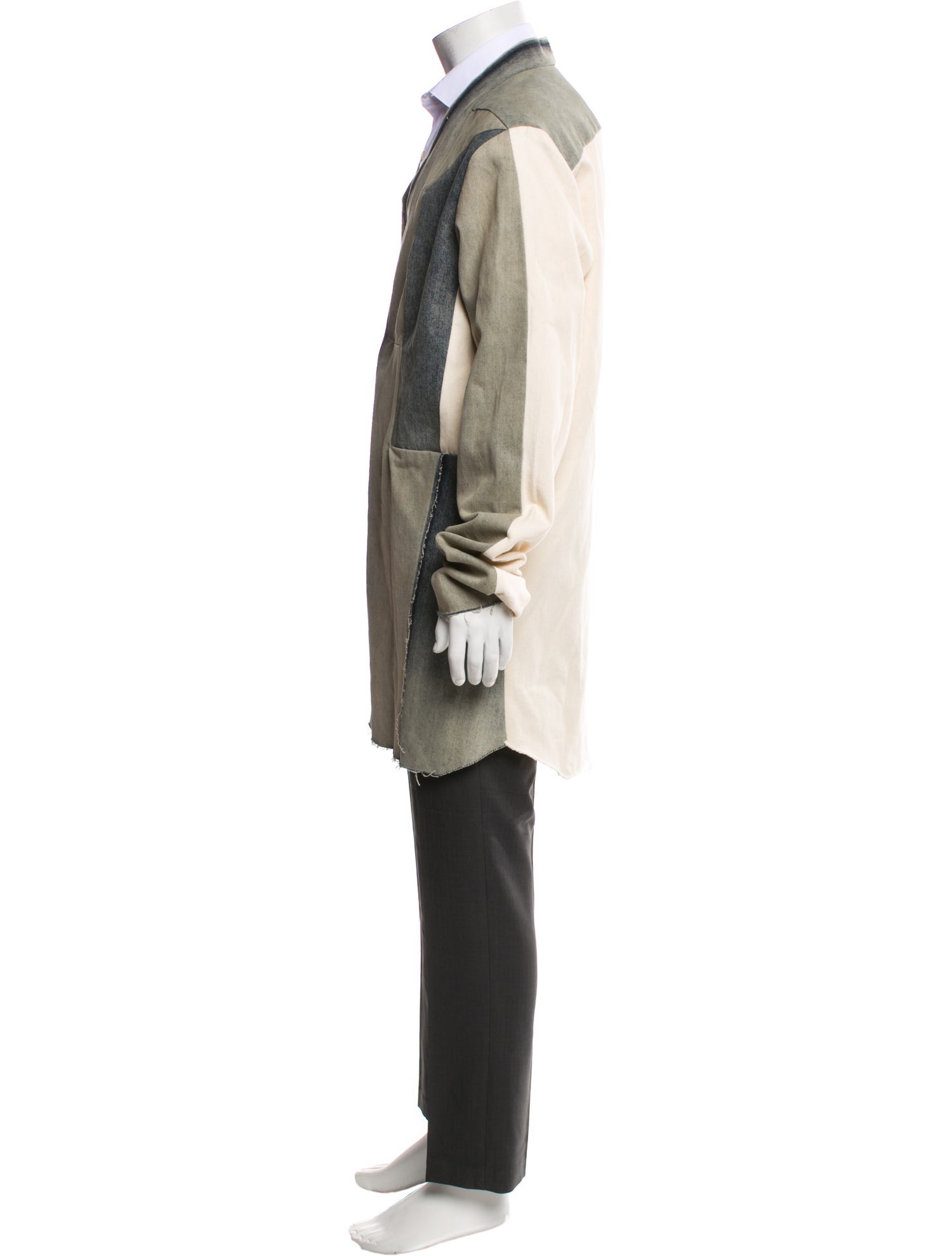 Rick Owens 2022 Colorblock Pattern Overcoat w/ Tags