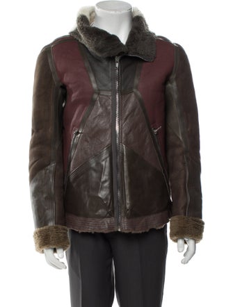 Rick Owens 2016 'Mastodon' Geo Shearling Moto Jacket