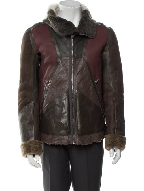 Rick Owens 2016 'Mastodon' Geo Shearling Moto Jacket