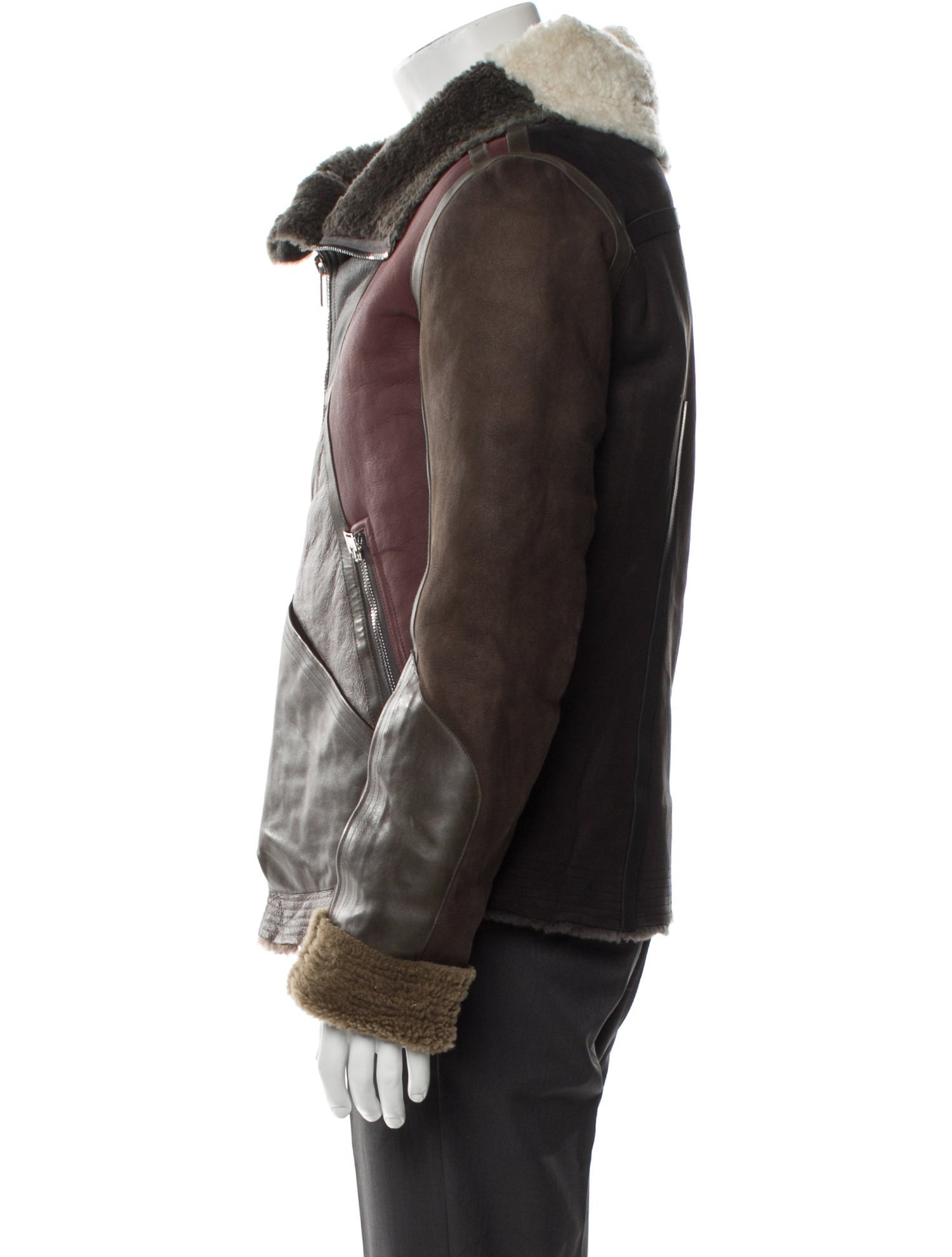 Rick Owens 2016 'Mastodon' Geo Shearling Moto Jacket
