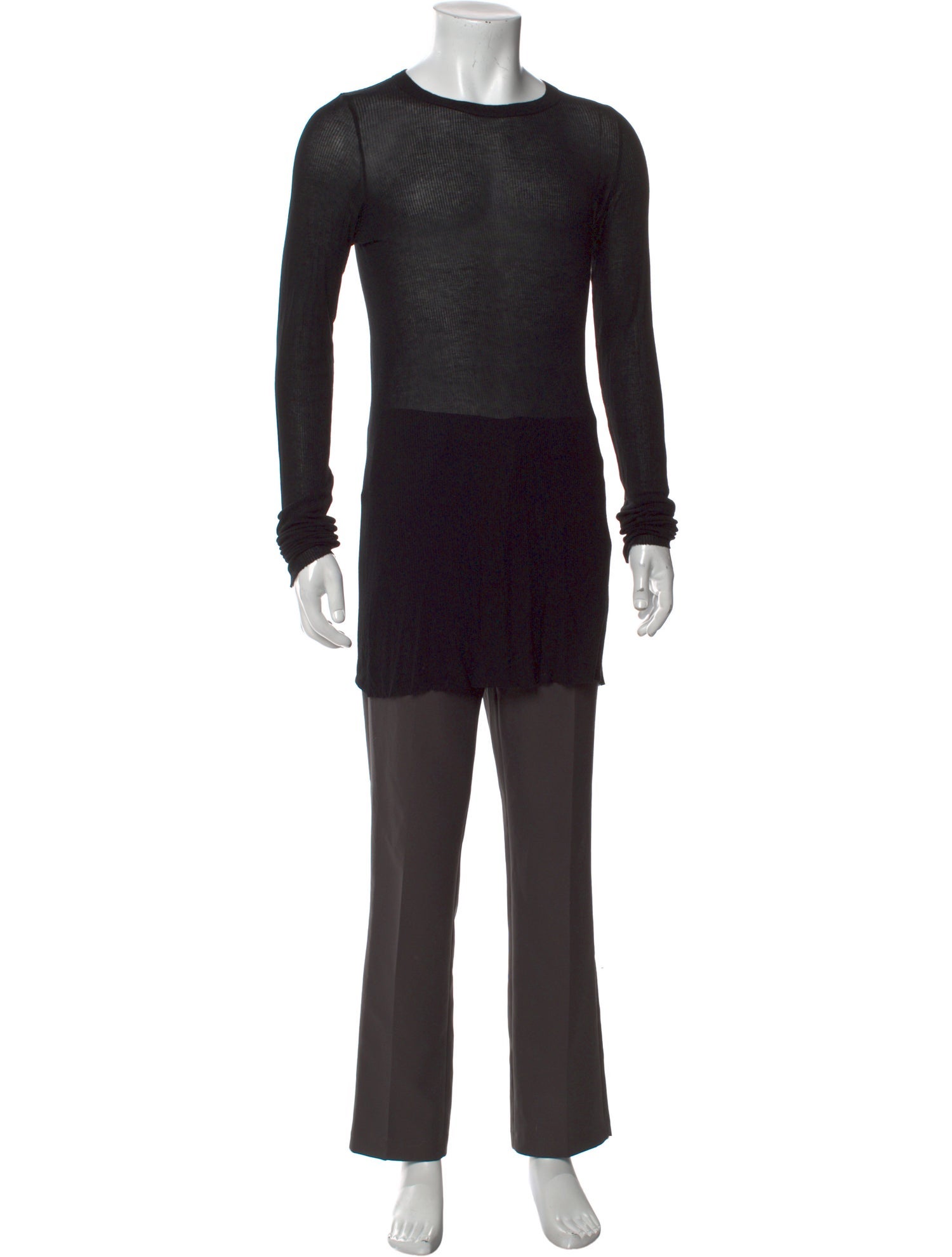 Rick Owens Scoop Neck Long Sleeve T-Shirt
