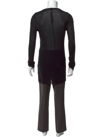 Rick Owens Scoop Neck Long Sleeve T-Shirt
