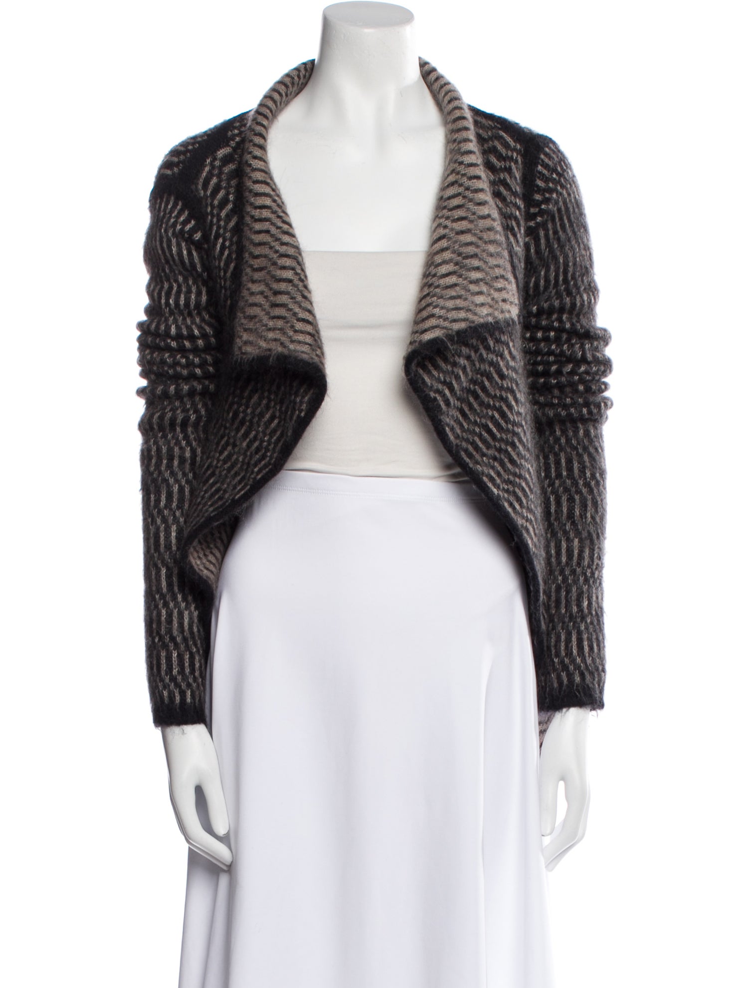 Rick Owens Striped Open Front Sweater