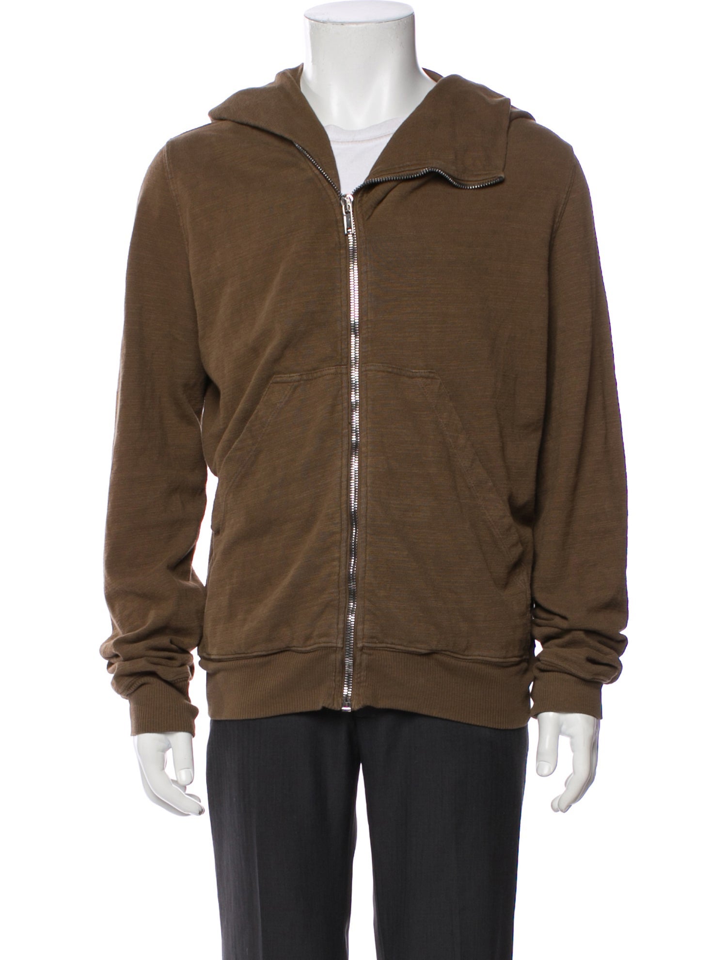 Rick Owens V-Neck Long Sleeve Hoodie