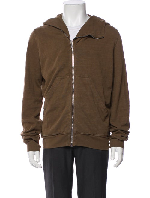 Rick Owens V-Neck Long Sleeve Hoodie