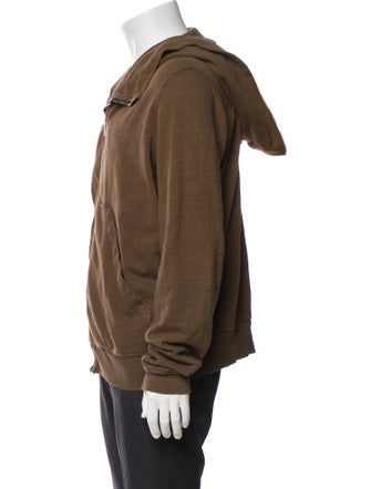 Rick Owens V-Neck Long Sleeve Hoodie