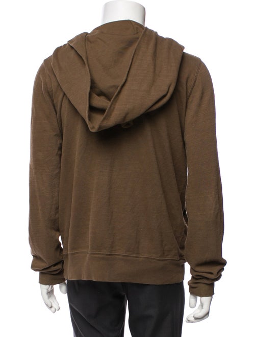 Rick Owens V-Neck Long Sleeve Hoodie