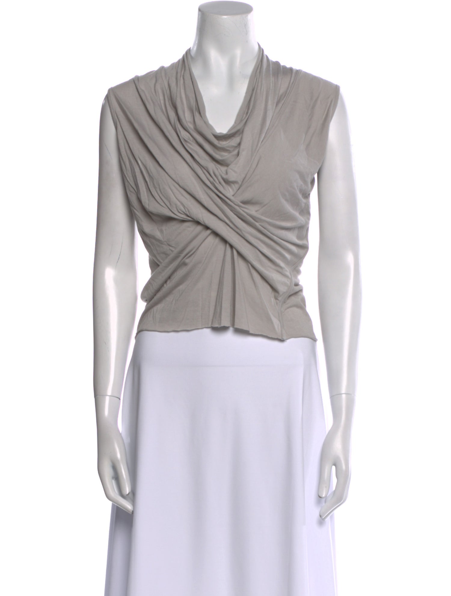 Rick Owens Lilies Cowl Neck Sleeveless Crop Top