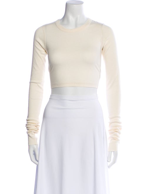 Rick Owens Crew Neck Long Sleeve Crop Top