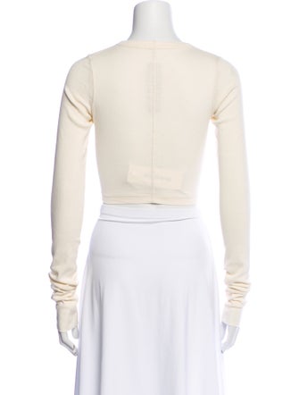 Rick Owens Crew Neck Long Sleeve Crop Top