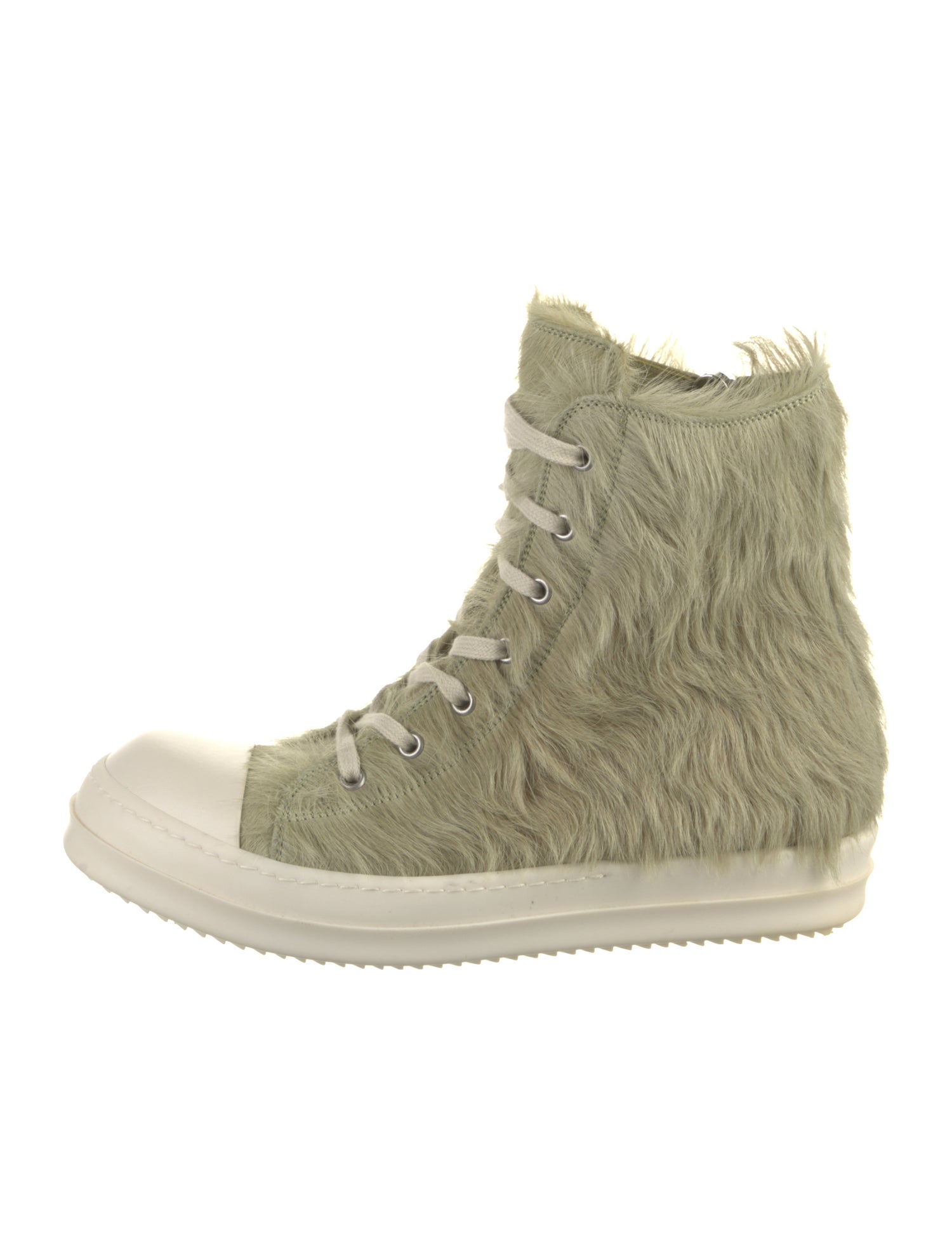 Rick Owens Faux Fur Combat Boots