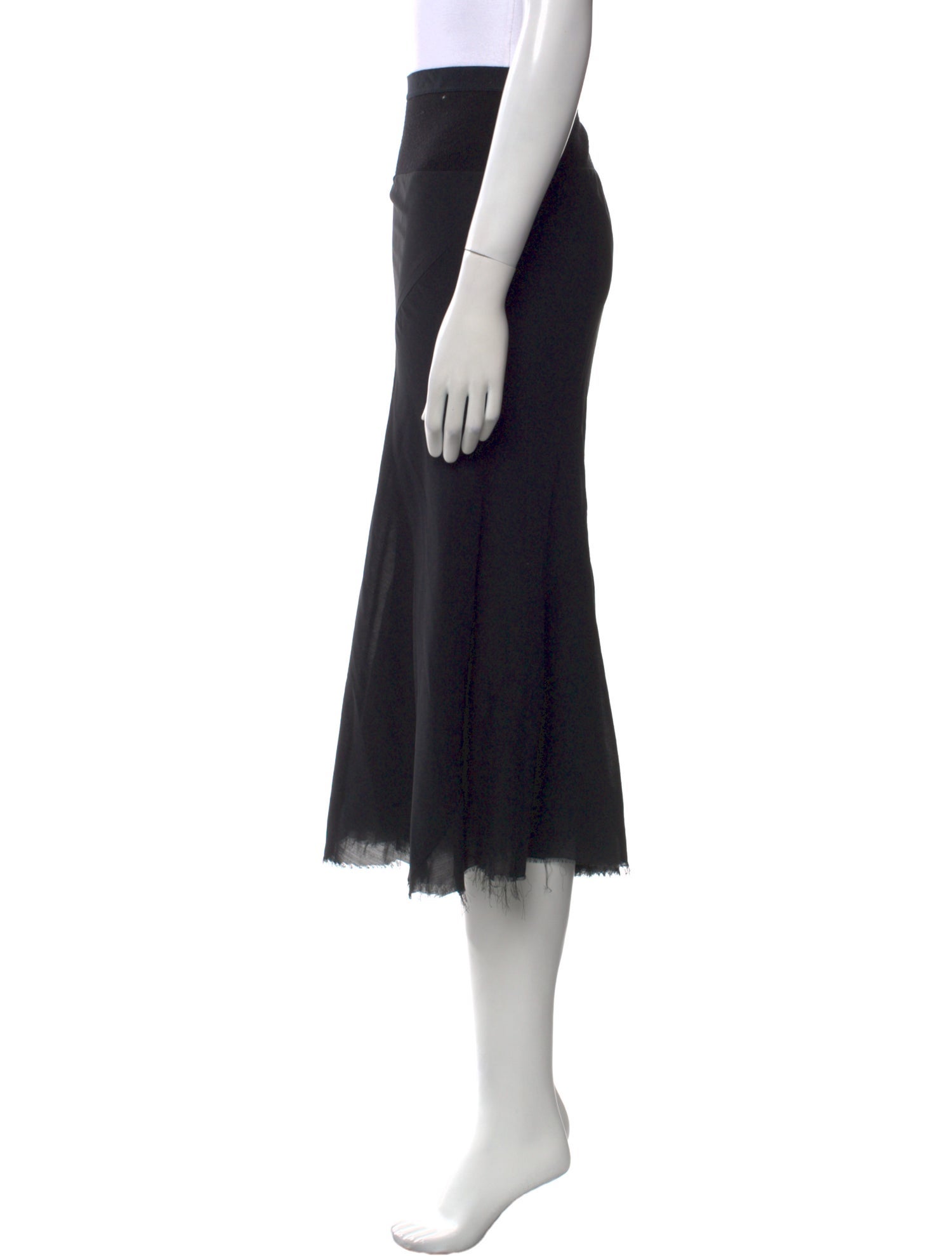 Rick Owens Silk Midi Length Skirt