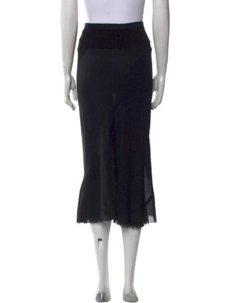 Rick Owens Silk Midi Length Skirt