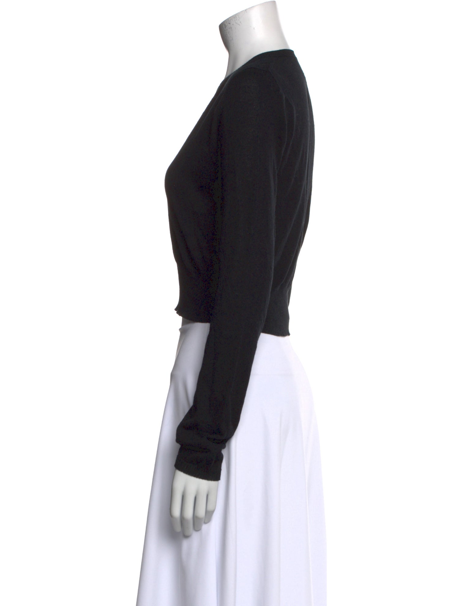 Rick Owens V-Neck Long Sleeve Crop Top