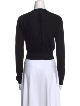 Rick Owens V-Neck Long Sleeve Crop Top
