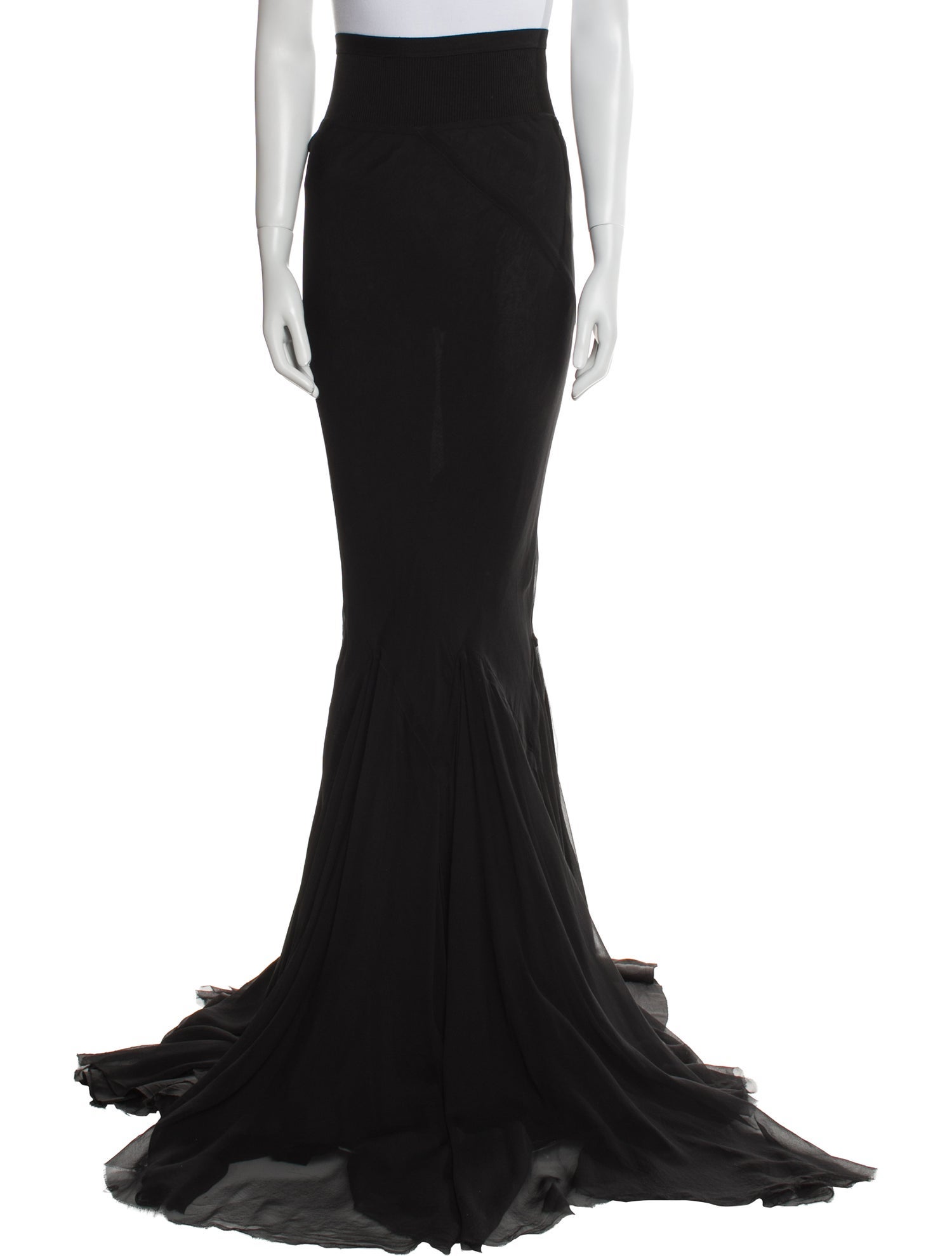 Rick Owens Silk Long Skirt