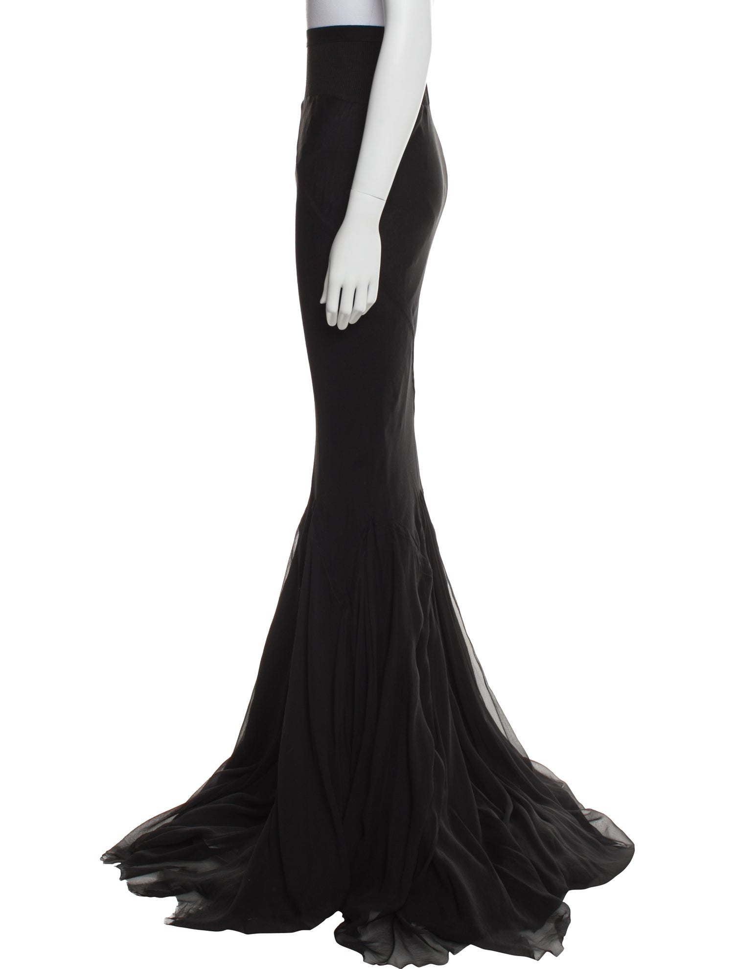 Rick Owens Silk Long Skirt