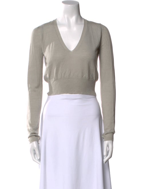 Rick Owens Virgin Wool V-Neck Crop Top