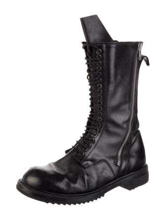 Rick Owens Leather Combat Boots