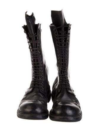 Rick Owens Leather Combat Boots