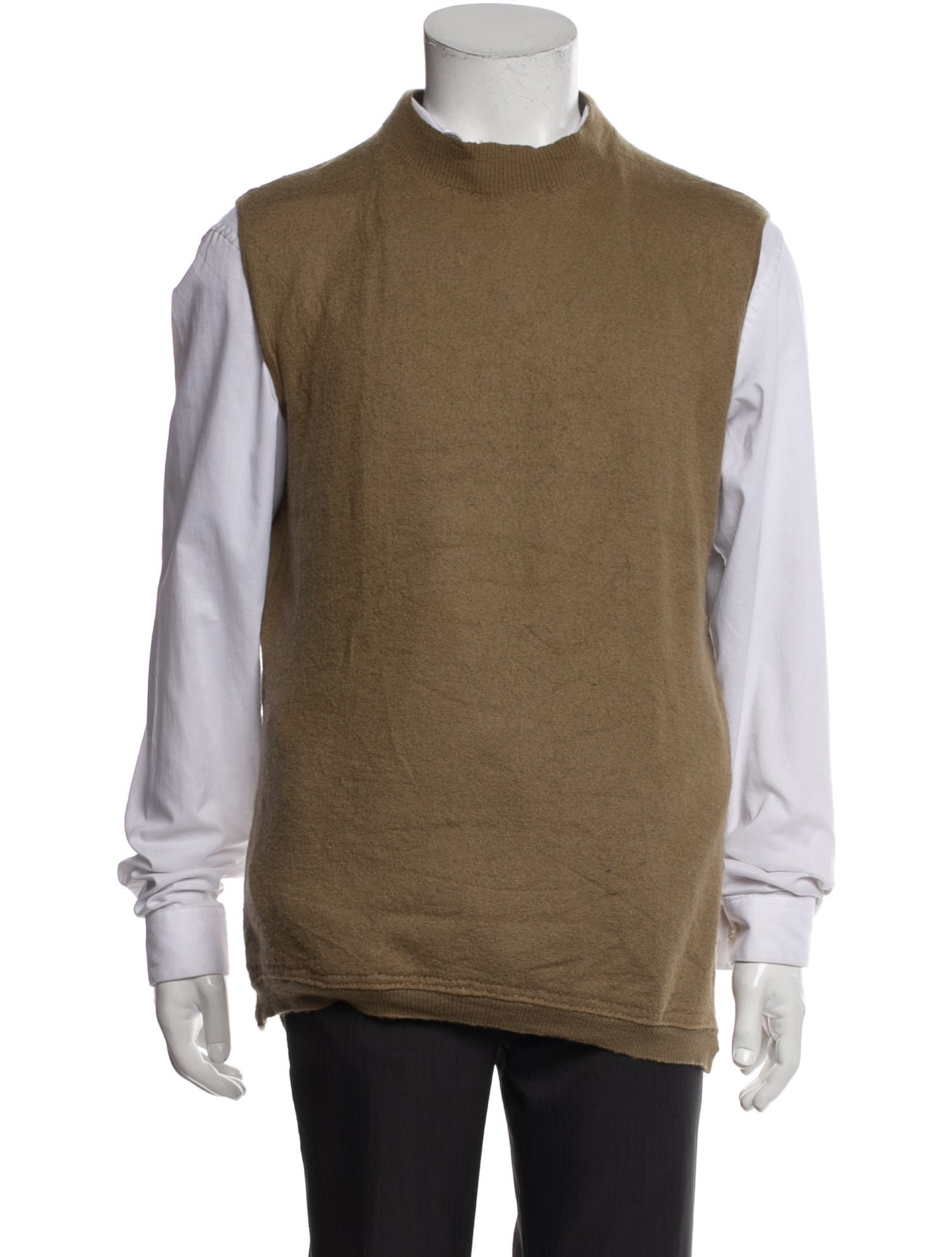 Rick Owens Colorblock Pattern Turtleneck Sweater Vest