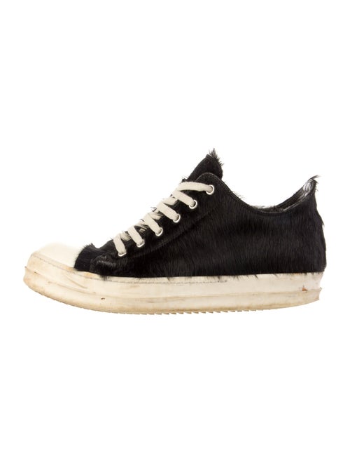 Rick Owens Ponyhair Leather Trim Embellishment Sneakers
