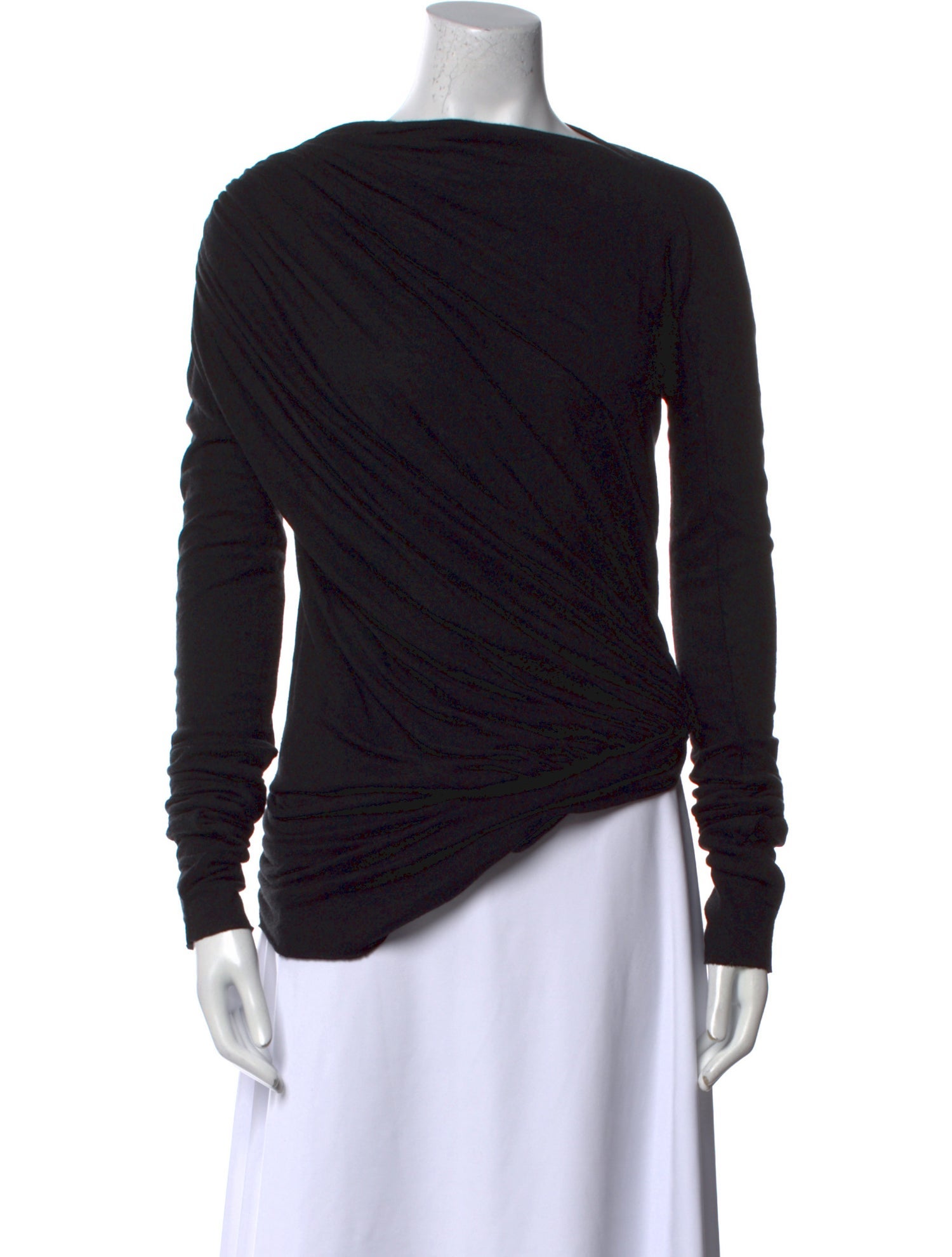 Rick Owens Bateau Neckline Long Sleeve Top