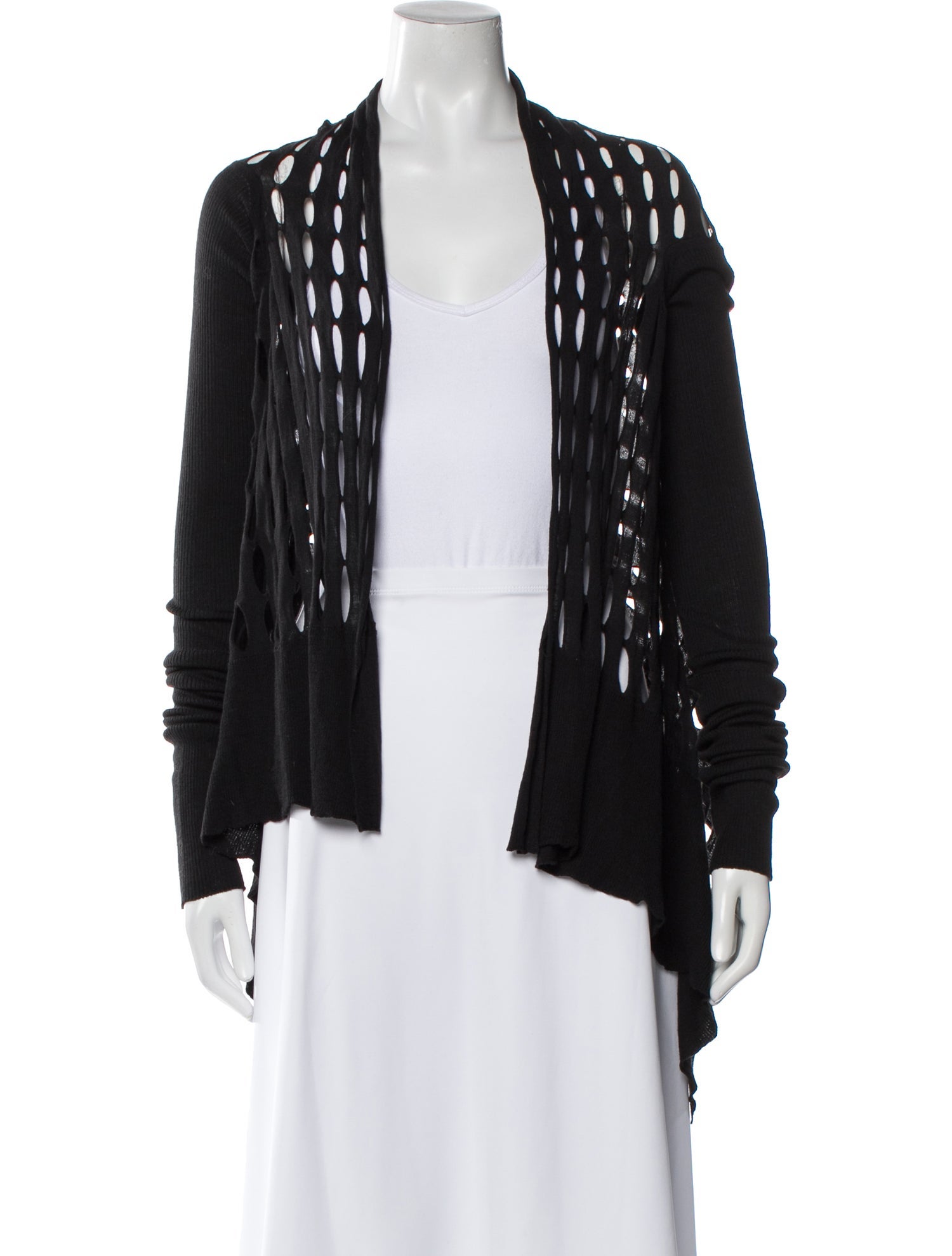 Rick Owens Virgin Wool Open Front Sweater