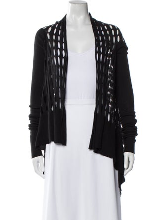 Rick Owens Virgin Wool Open Front Sweater