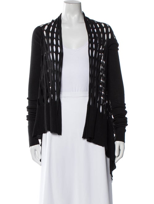 Rick Owens Virgin Wool Open Front Sweater