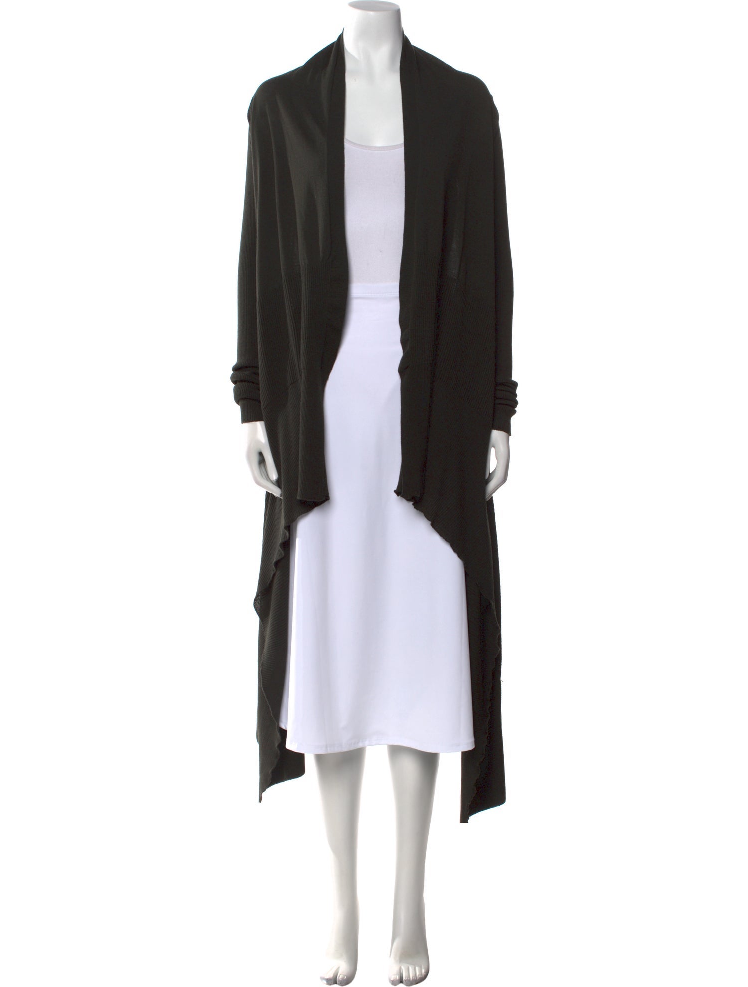 Rick Owens Virgin Wool Open Front Sweater