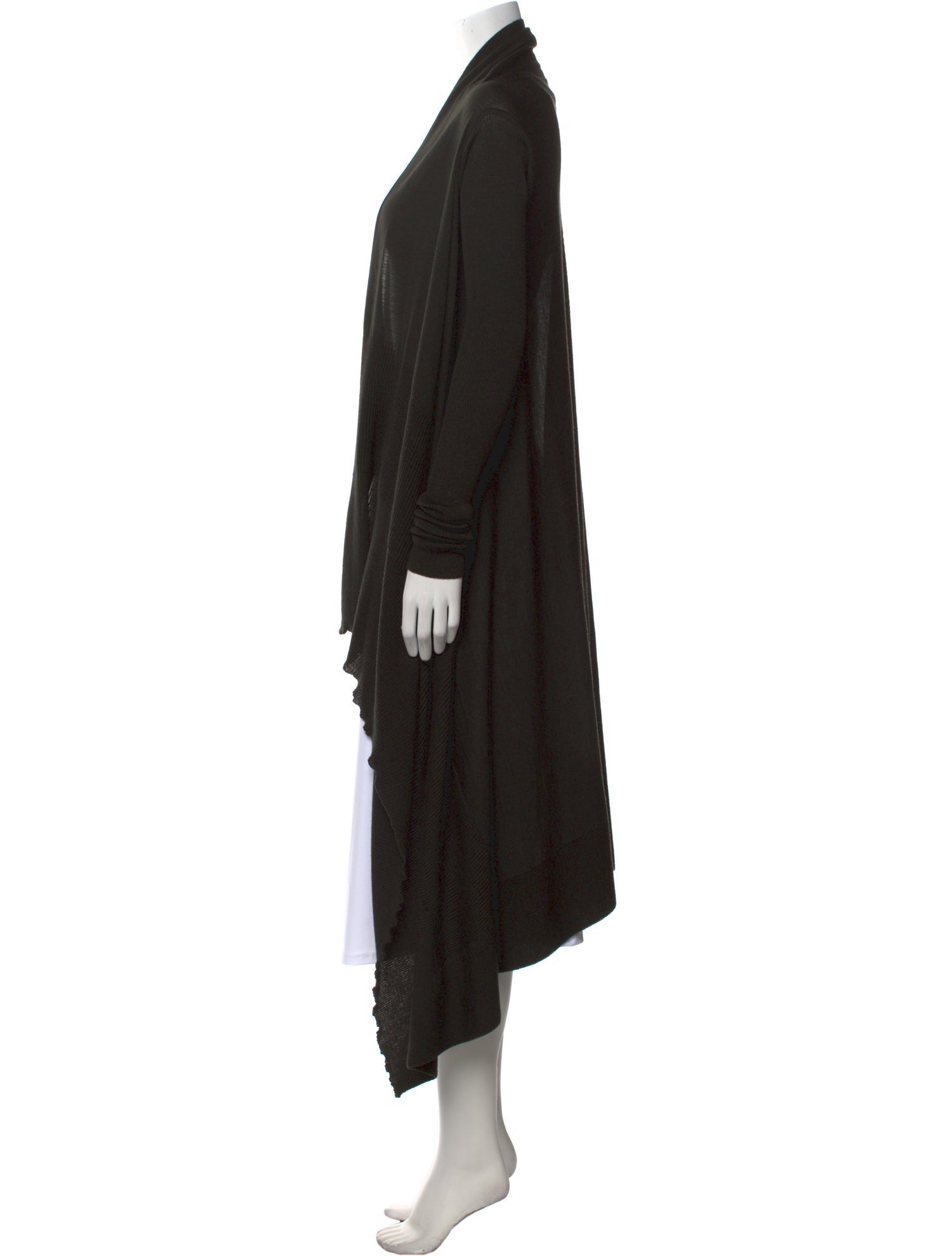 Rick Owens Virgin Wool Open Front Sweater