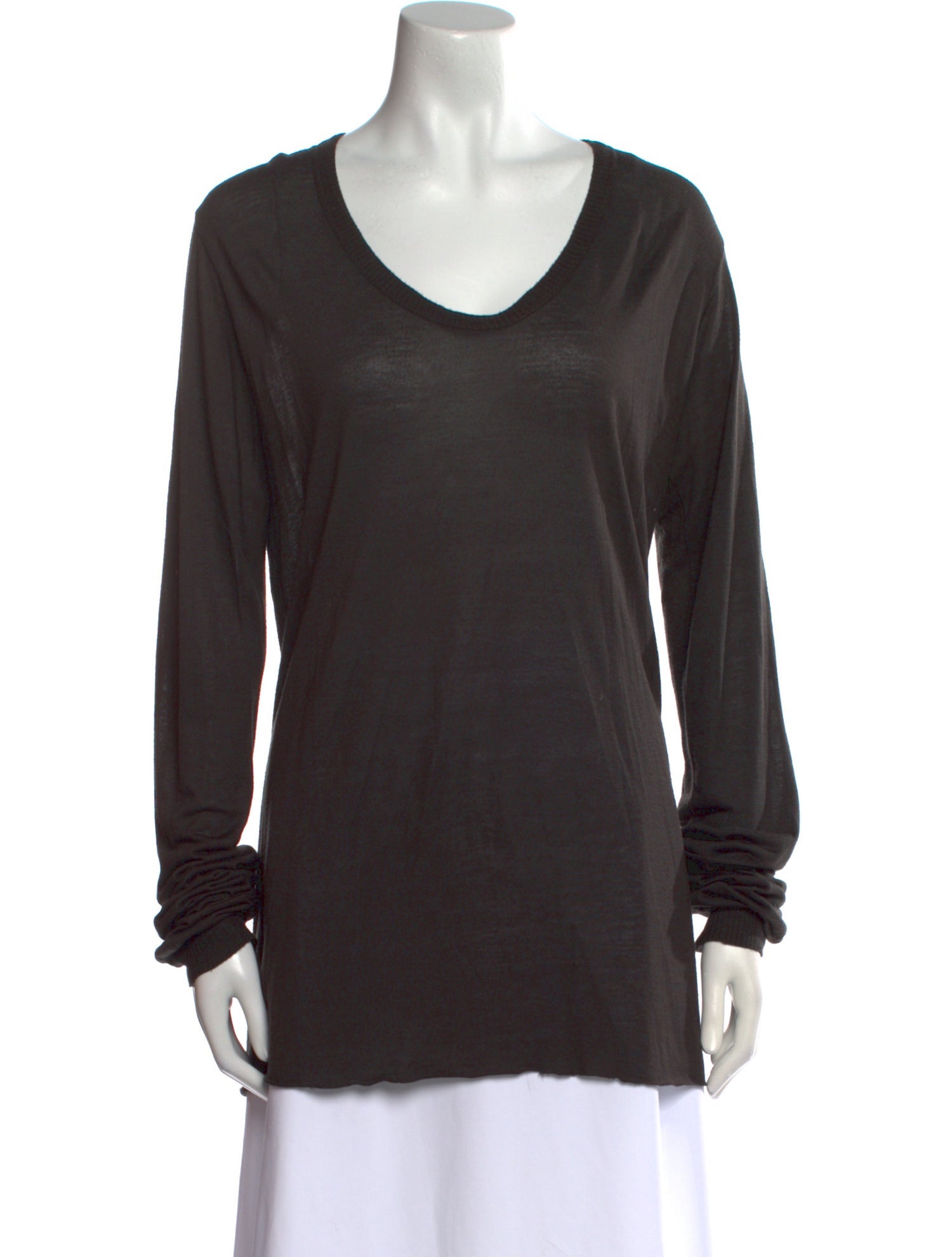 Rick Owens Scoop Neck Long Sleeve T-Shirt