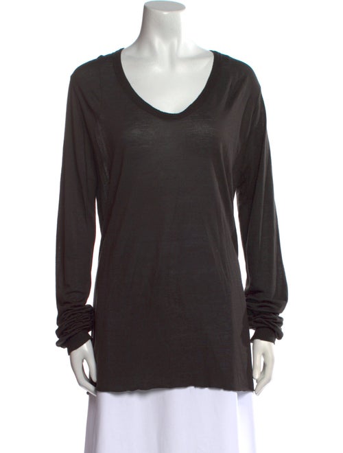 Rick Owens Scoop Neck Long Sleeve T-Shirt