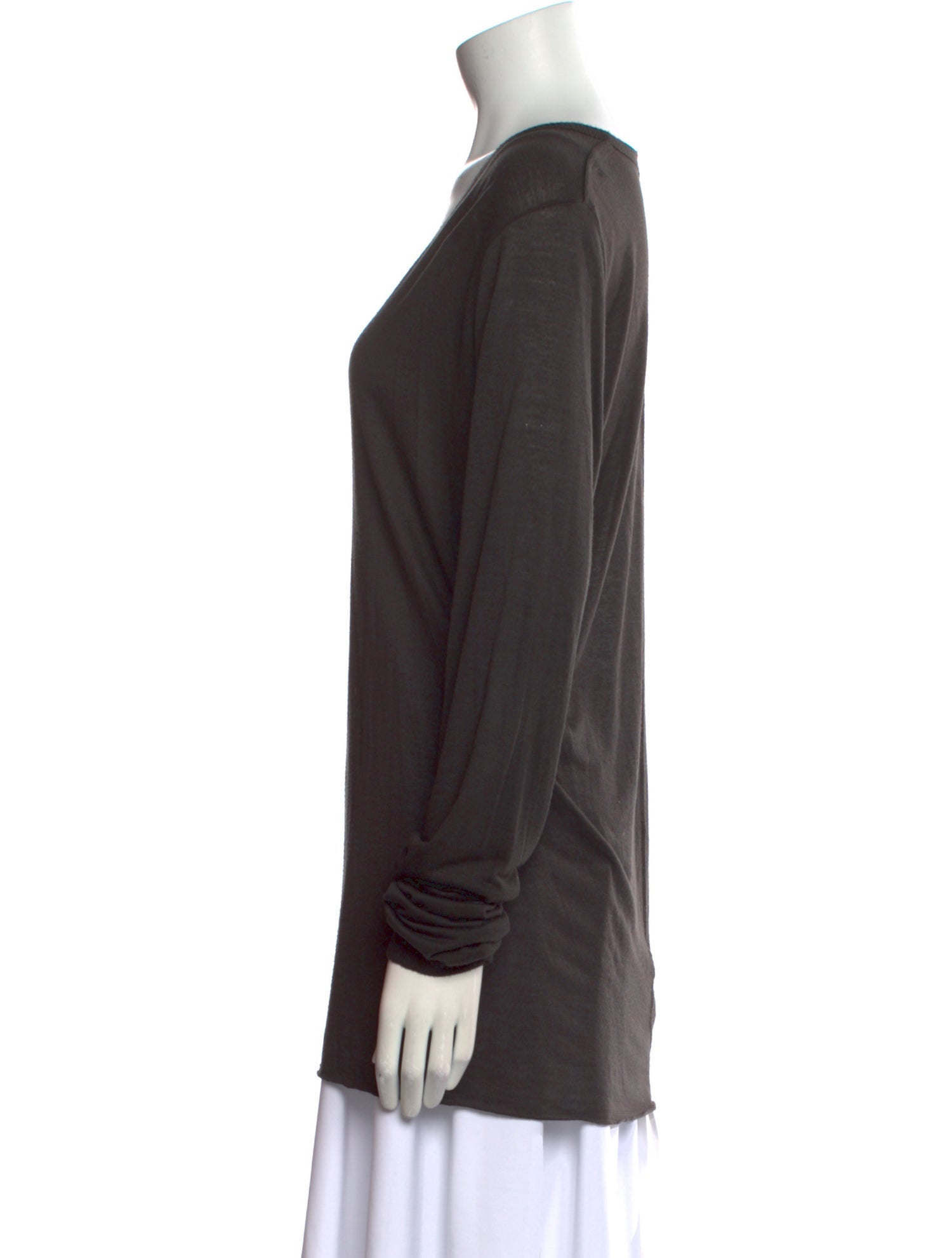 Rick Owens Scoop Neck Long Sleeve T-Shirt