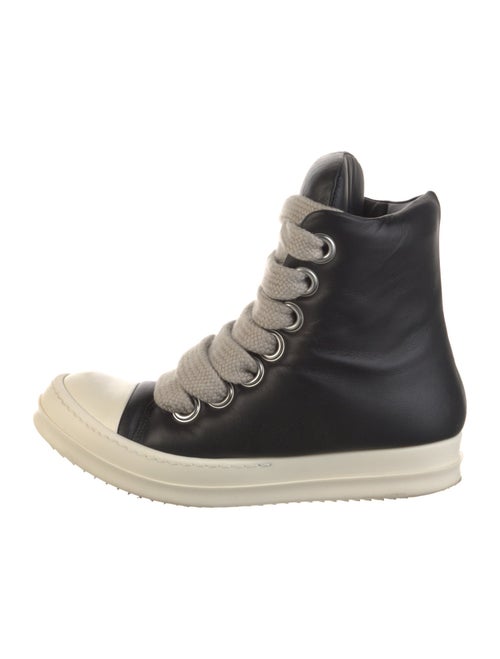 Rick Owens Leather Colorblock Pattern Sneakers