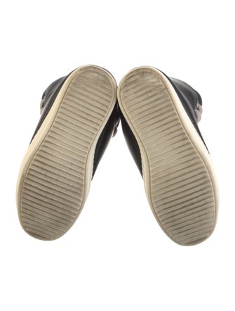 Rick Owens Leather Colorblock Pattern Sneakers