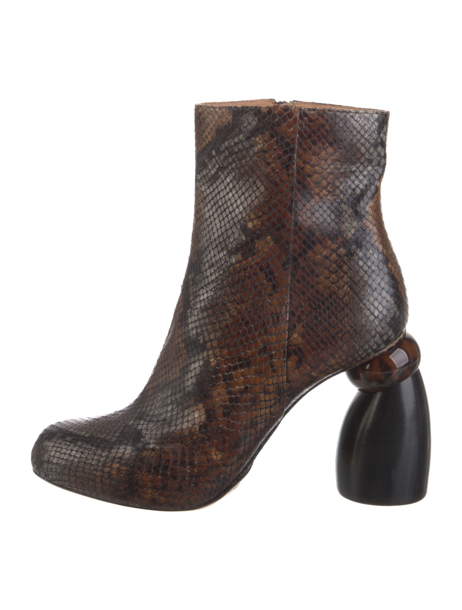 Dries Van Noten Embossed Leather Animal Print Boots