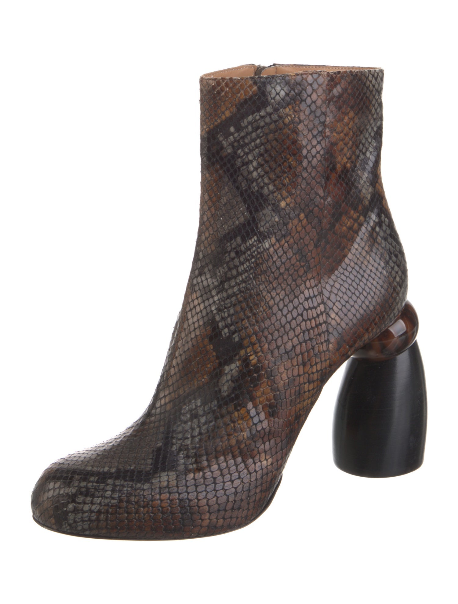 Dries Van Noten Embossed Leather Animal Print Boots